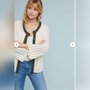 Anthropologie "Elsie" Crochet Cardigan NWOT